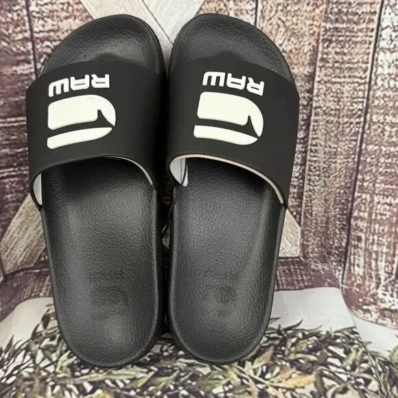 Comfy classic G-Star Raw womens Cart-III Slides Sandals Black/White lightweight - Picture 9 of 12